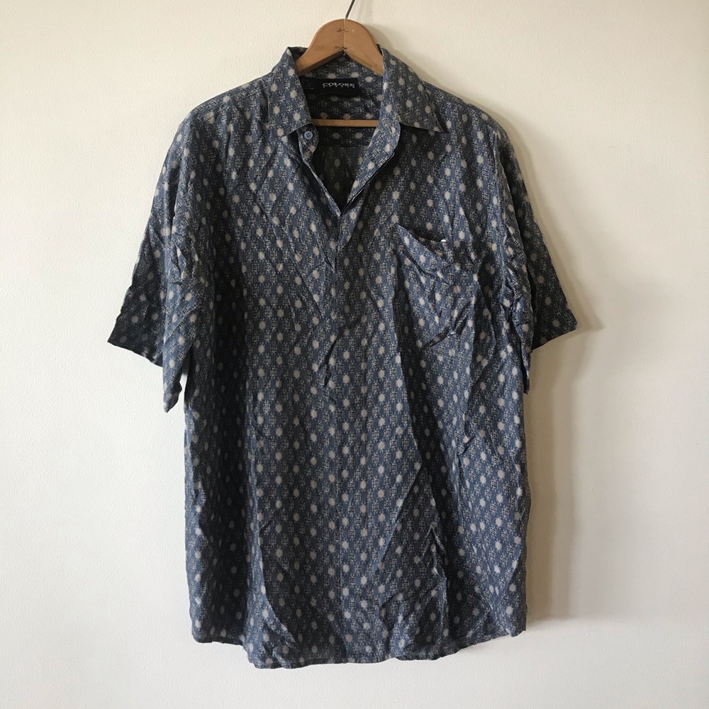 100% Silk Button-Up Tortoise 🐢 Shirt size Small